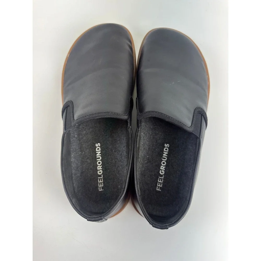 Feelgrounds Droptop Luxe Slip On Black Barefoot Minimalist Faux Leather Women 8